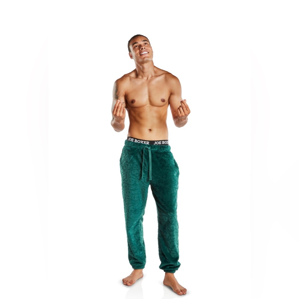 Joe Boxer - Debossed Plush Lounge Joggers, Green
